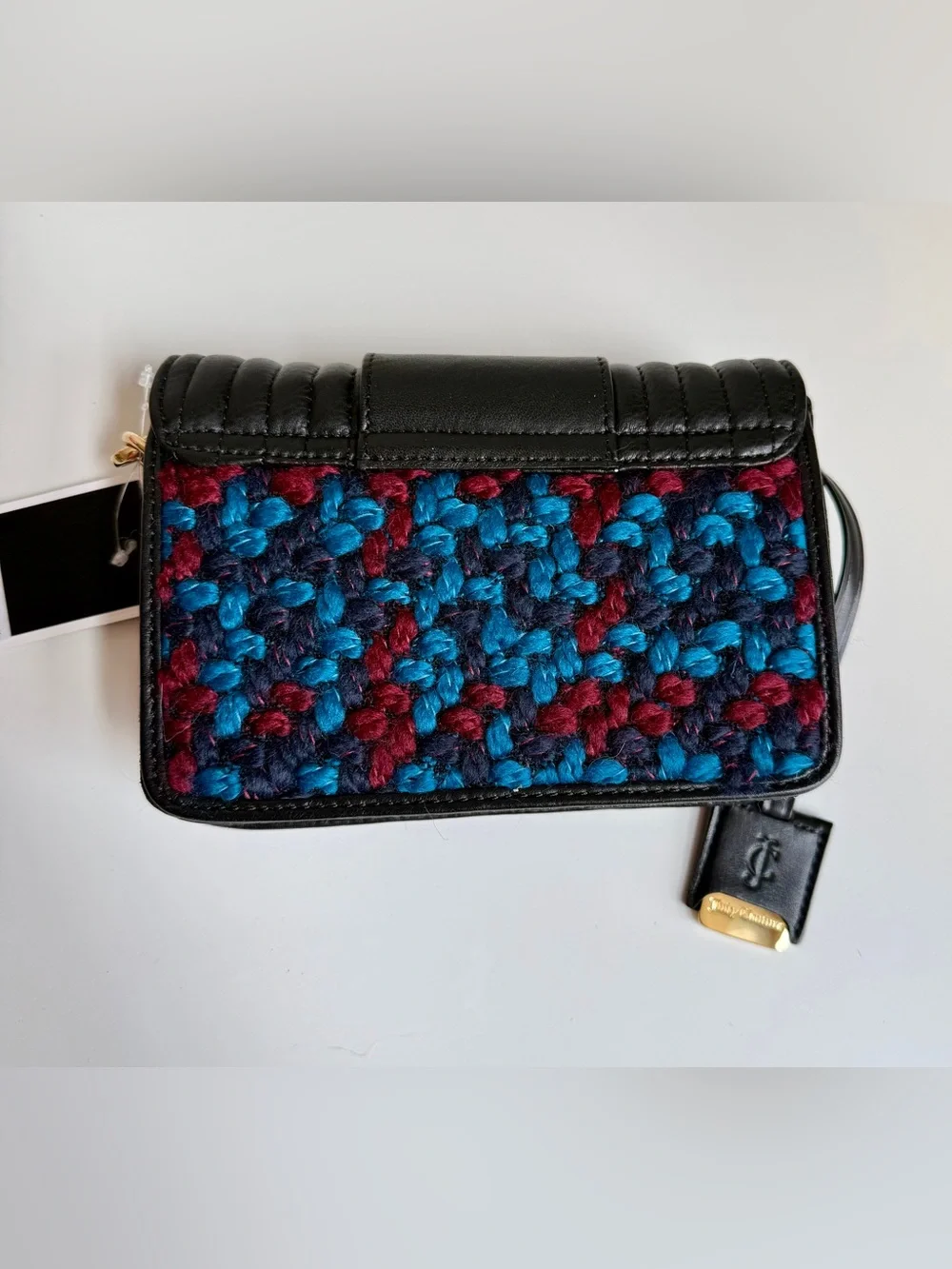 Juicy Couture NWT Balboa Mini Crossbody Black Multi Tweed Leather